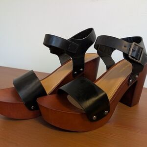 Black and Brown Platform Sandals